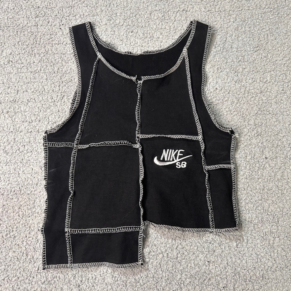 Nike Black Tank Top with White Stitching